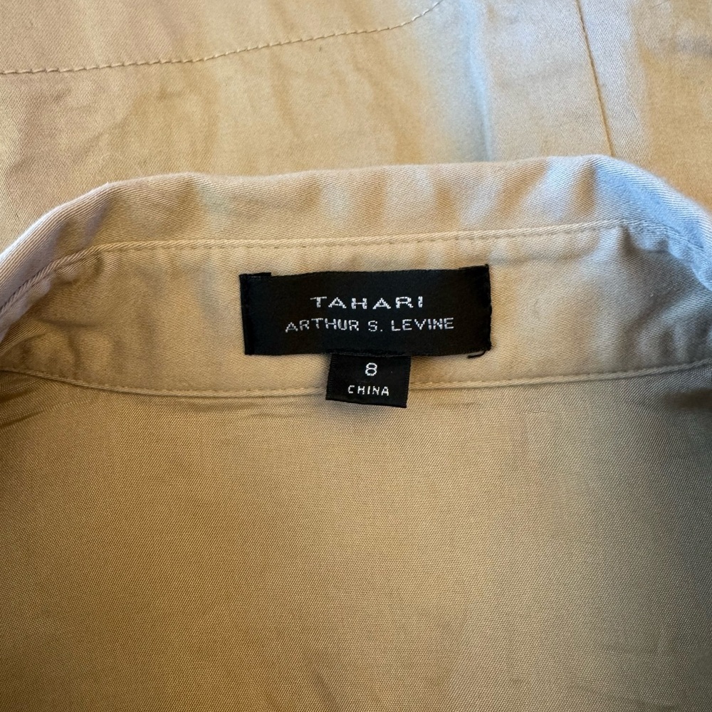 Tahari ASL Khaki colored short sleeve trench dress Size 8 - Picture 4 of 6